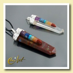 pendant Double Point for the Chakras balance - Crystal Quartz