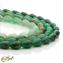 Cuentas de ágata verde talla pera 12x8mm - 12 mm