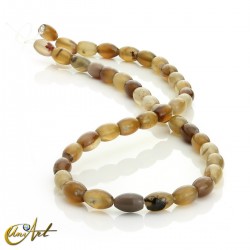 Ágata ámbar talla aceituna, 9 mm - 9 mm