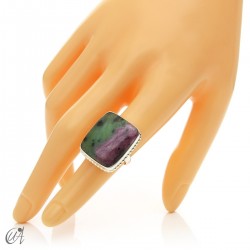 Rectangular silver ring with ruby, various models and sizes - 13