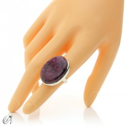 Anillo ovalado de rubí en plata, varios modelos - 13 modelo 1