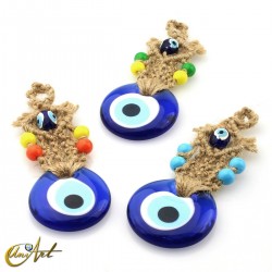 Ojo turco con macramé de sisal