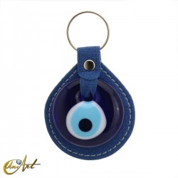 Turkish evil eye keychain against to the evil eye - Blue