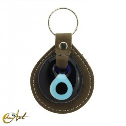 Turkish evil eye keychain against to the evil eye - Olive