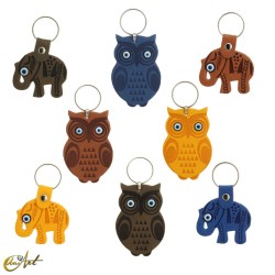 24 leatherette keychains with acrylic turkish evil eyes