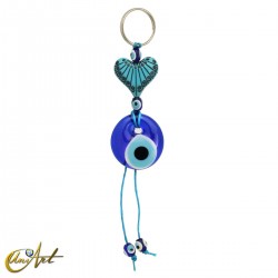 Llavero vintage con el ojo turco - Corazón