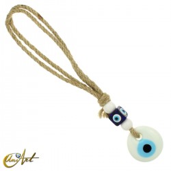 Turkish evil eye for car or home - White