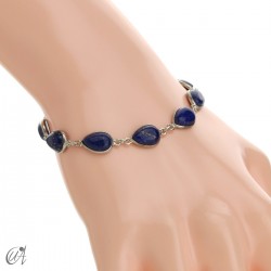 Silver bracelet and teardrop-cut stones - Lapis Lazuli