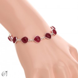 Pear gemstone bracelet in sterling silver - Ruby