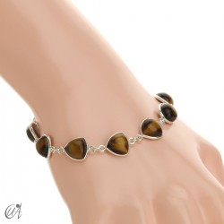 Silver bracelet and gems, threshing - Tiger Eye