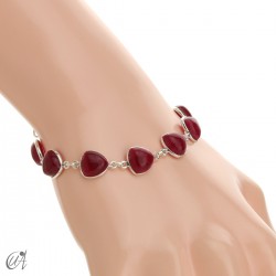 Silver bracelet and gems, threshing - Ruby