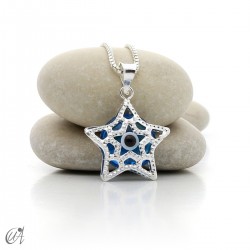 Sterling silver star with Turkish Evil Eye pendant