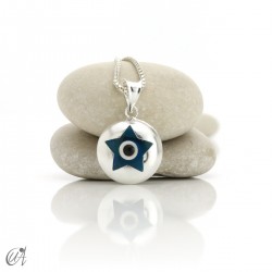 Ojo turco en gragea, colgante en plata 925 - Estrella