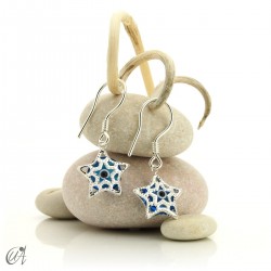 Estrella con ojo turco, pendientes en plata 925