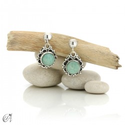 Iara earrings, silver 925 with stones - Amazonite