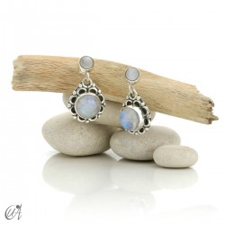 Iara earrings, silver 925 with stones - Moonstone