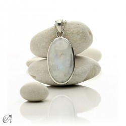 Silver and moonstone, oval pendants - Model 6