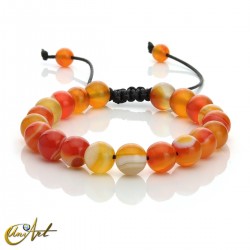 Adjustable gemstone bracelet - Orange Agate