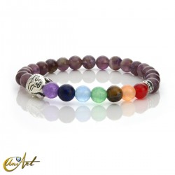 Pulsera Buda con los colores de los chakras - Amatista