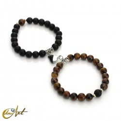 Magnetic Valentin model bracelets, 2 pieces set - Tiger Eye