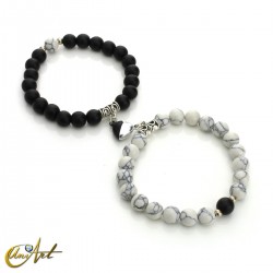 Pulseras Valentín magnéticas, conjunto de 2 piezas - Howlita