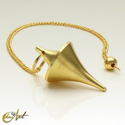 Metal double cone pendulum - Color: brass