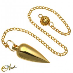 Metal semi-oval conical pendulum - Color: brass