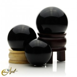 Black obsidian sphere - 4.0 cm
