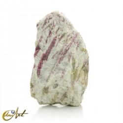 Turmalina rosa en matriz de cuarzo con aguamarina