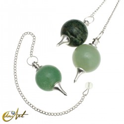 Péndulo esférico en piedra natural - Aventurina Verde