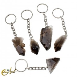 Rough quartz keychain - Smoky quartz