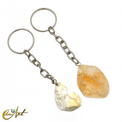 Tumbled natural stone keychain - Citrine