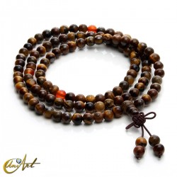 Tiger eye Japa Mala with carnelian separators