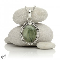 Colgante Dana de plata con piedras naturales - Prehnita