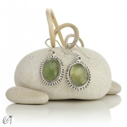 Pendientes Dana con piedras naturales y plata - Prehnita