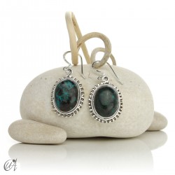 Dana earrings with natural stones and silver - Chrysocolla