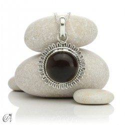 Stone and silver pendant – Matahari - Smoky quartz