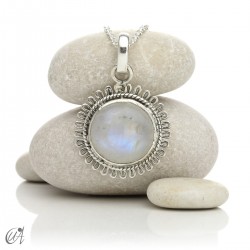 Colgante de piedra y plata – Matahari - Piedra Luna