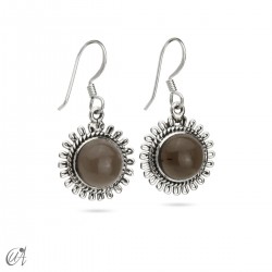 Pendientes de piedras y plata – Matahari - Cuarzo ahumado
