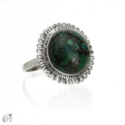 Anillo de plata y gema modelo Matahari - 13, Crisocola