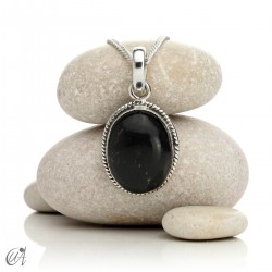 Colgante Aryuna de piedra y plata de ley - Turmalina Negra