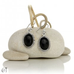 Pendientes Aryuna de piedras y plata de ley - Turmalina Negra