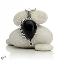 Silver with stones, Circe pendant - Black Tourmaline