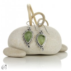 Pendientes de plata con piedras, modelo Circe - Prehnita
