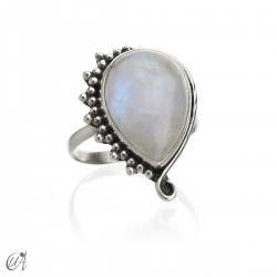 Anillo de plata y minerales modelo Circe - Piedra Luna, 13
