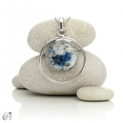 Selene pendant in sterling silver and natural stone - K2 jasper