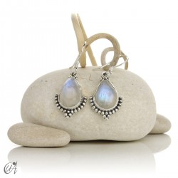 Deví earrings in 925 silver and natural stones - Moonstone