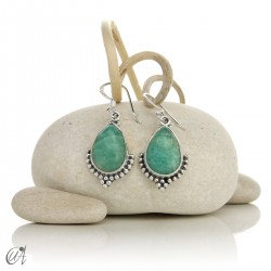 Pendientes Deví de plata 925 y piedras naturales - Amazonita