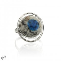 Silver and stones ring model Selene - 12, K2 jasper