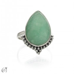 Deví ring, 925 silver and semiprecious stones - Amazonite, 13